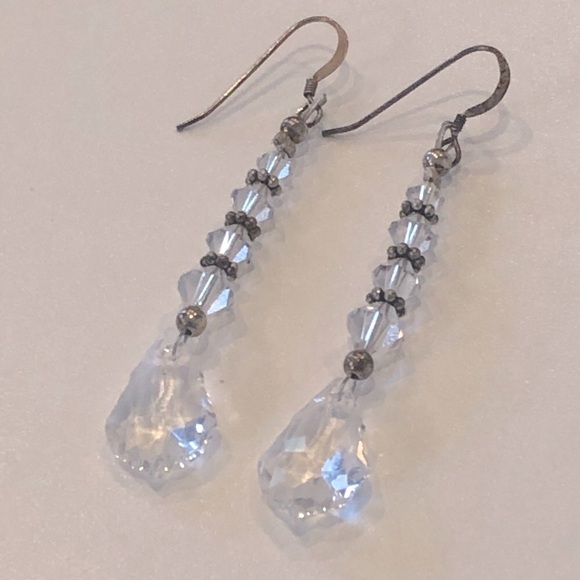 Sterling Silver Crystal Earrings - Picture 2 of 7